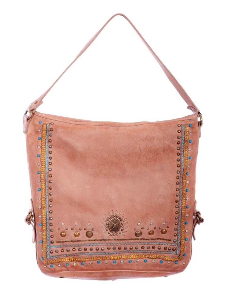 Scully Women's Studded Large Bucket Handbag - B369-SAND