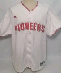 Vintage Adidas Pioneers White Red Button Down Jersey #30 Adult Size 48 Used  - Picture 1 of 11