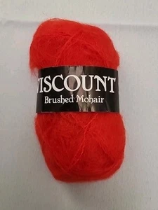 Viscount Brushed Mohair Skein - Red - Made In England - 20g - Picture 1 of 2