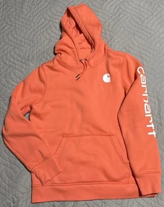 Carhartt Hoodie Coral & White Relaxed Fit Graphic Sleeve Damen Large - Bild 1 von 4