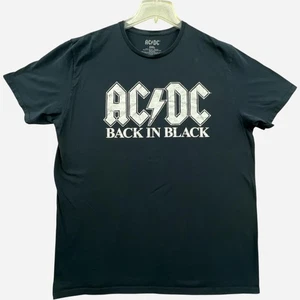AC/DC Back In Black T Shirt Mens 2XL Black Band Rock Graphic Tee Short Sleeve - Picture 1 of 9