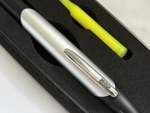 IBM Cross Matrix Silver & Black Ballpoint Pen with Highlighter Refill & Case - Picture 1 of 10