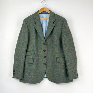 Rydale Tweed Hacking Jacket Womens 16 Green Check Mallalieus Wool Country Blazer - Picture 1 of 18