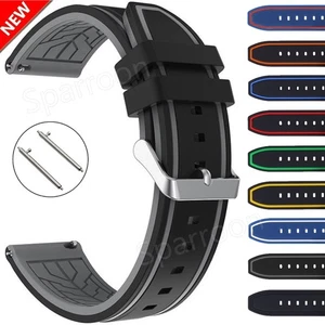 Cinturino Orologio Uomo Sportivo Impermeabile Silicone Gomma Cinturino 20mm 22mm 24mm 26mm Nuovo - Foto 1 di 27