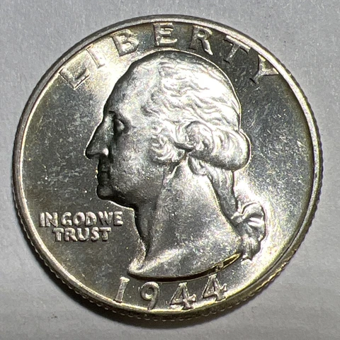 GEM BU 1944-D Washington Silver Quarter Denver Mint USA 25c ACTUAL PHOTOS A1 Cover