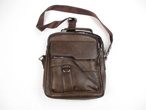 Wexier Braun Leder Umhängetasche Messenger Schultertasche Reise Organizer Unise - Bild 1 von 7