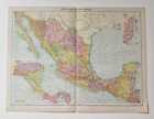 GEORGE PHILIP 1940 Colour Lithograph Map of Mexico & Central America