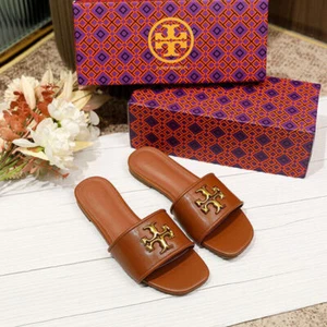 2025 Ladies TORY BURCH Slide Sandal Slipper Outdoor Peep Toe Shoes - Picture 1 of 27