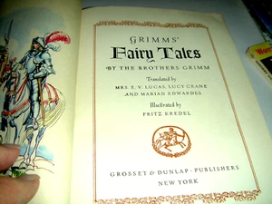 GRIMMS' FAIRY TALES BY THE BROTHERS GRIMM, LUCY CRANE, GROSSET & DUNLAP, HB 1945 - Picture 1 of 7