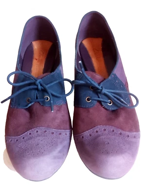 Clarks Retro Brogue Court Shoes 3 Tone Patchwork Laced VGC Size 7 UK Never Worn - Image 1 of 4