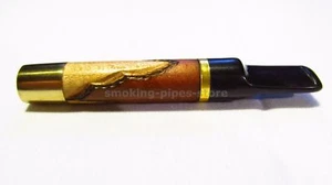 2.6"/65mm Stylish wood cigarette holder "Carved" small little short HANDMADE - Picture 1 of 8