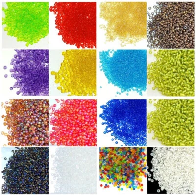 30gram 2mm, 3mm, 4mm glass seed beads in various colours DIY Jewellery Making - Image 1 of 2