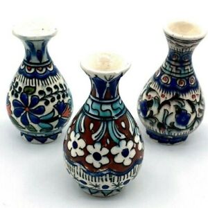Handmade Ceramic Vase Set Of 3 Floral Vase Colorful Vintage Iznik Art Home Decor