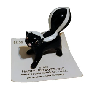 Miniatur Hagen Renaker Stinktier Figur 1989 - auf Originalkarte - Bild 1 von 6