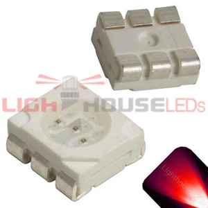 100 x LED PLCC6 5050 Red SMD LEDs SMT Light Super Ultra Bright Light Car PLCC-6 - Picture 1 of 2