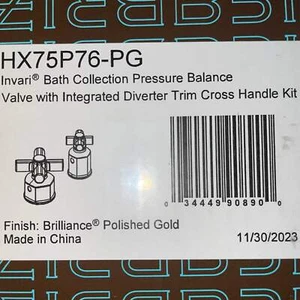 Brizo HX75P76-PG Invari Pressure Valve Trim And Diverter Cross Handles Trim Kit, - Picture 1 of 1