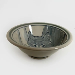 Studio Art Pottery Bowl Cat Kitten Signed Pacific Northwest Artist Ward 80s - Picture 1 of 8