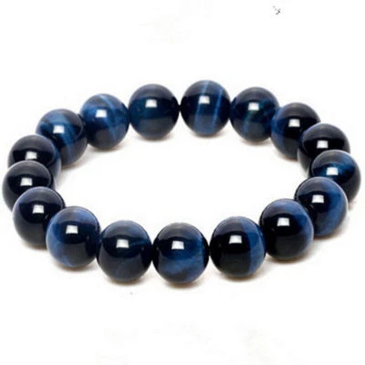 天然多色老虎眼圆形宝石珠手链 7.5 英寸 AAA+ — 第 1/4 张图片