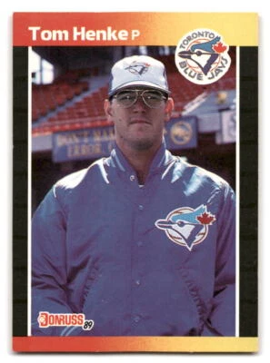 Tom Henke 1989 Donruss Baseball #385b Toronto Blue Jays - Image 1 of 2