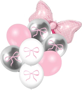 33 Pcs Pink Bow Balloons Giant Bow Foil Mylar Balloon Cute Coquette Decorations - Picture 1 of 7