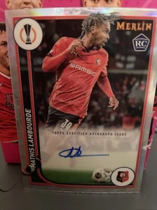 2023-24 Topps Merlin Chrome UEFA #AH-ML  AUTO MATHIS LAMBOURDE RC Stade Rennais - Picture 1 of 2