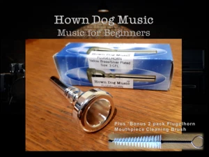 Hown Dog Music FLUGELHORN MOUTHPIECE 3CFL Yellow Brass - Silver Plated 3CFL - Picture 1 of 9