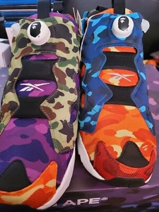 Reebok InstaPump Fury OG x A Bathing Ape BAPE Multi Camo US Men Size 10 - Picture 1 of 3
