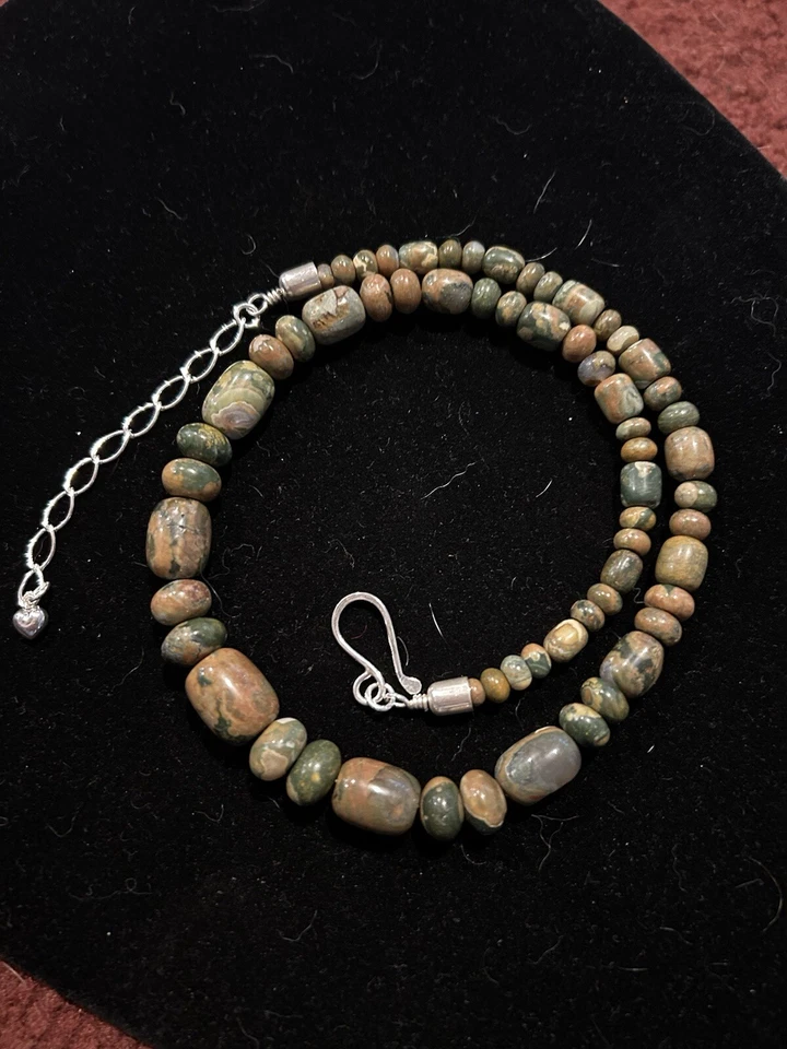 "Collar Jay King Mine Finds 18"" W plata 3"" cierre extensible". Ágata azul verde. Foto 1 de 1