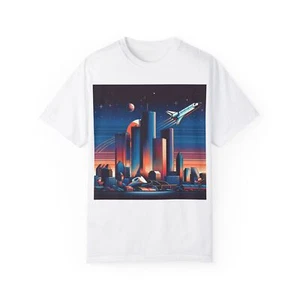 Retro Space City T-Shirt, Unisex Tee, Vintage Aesthetic Shirt, Graphic Tee, Gift - Picture 1 of 6