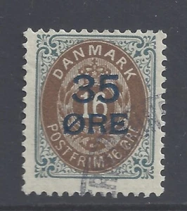 DENMARK 1912 35ö on 16ö MARRÓN Y PIZARRA PERF 121⁄2 USADO SG 131 - Imagen 1 de 2