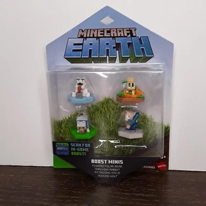 NEW Minecraft Earth Boost Minis 4 Pk In-Game Polar Bear Rabbit Steve SeekingWolf - Picture 1 of 3