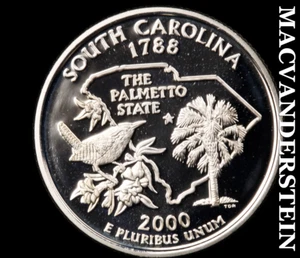 2000-S Silver South Carolina State Quarter - Choice Gem Proof Lustrous #C9073 - Picture 1 of 2