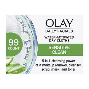 Daily Facials for Clean Sensitive Skin, Makeup Remover Wipes, Soap-Free and F... - Picture 1 of 12