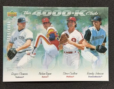 2005 Upper Deck 4000 K Strikeout Club Clemens Ryan Carlton Johnson /4000 - Image 1 of 2