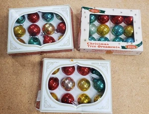 3 Boxes of Mini Shiny brite Christmas ornaments 36 total ornaments - Picture 1 of 7