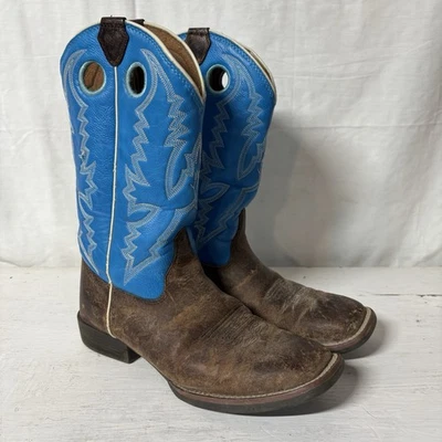 Botas Justin para niños jóvenes talla 3.5D azul/marrón Foto 1 de 4