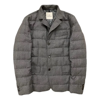 NEW Men’s Moncler Rodin Gray Wool Puffer Down Blazer Coat Jacket 3 Large - Image 1 of 4