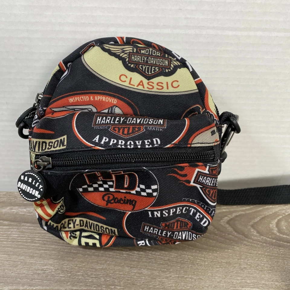 Harley Davidson Bandolera Mini Mochila Cartera/Bolso Cinturón Ajustar Correa Logo Talla 6"x7" Foto 1 de 4