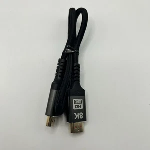 8K HDMI Cable Braided Nylon 2ft – UHD 48Gbps High-Speed HDMI 2.1 - Picture 1 of 3