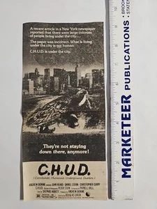 C.H.U.D. Vintage 1984 NYC Zeitungsanzeige / selten! New World Pictures Monster Fun! - Bild 1 von 1