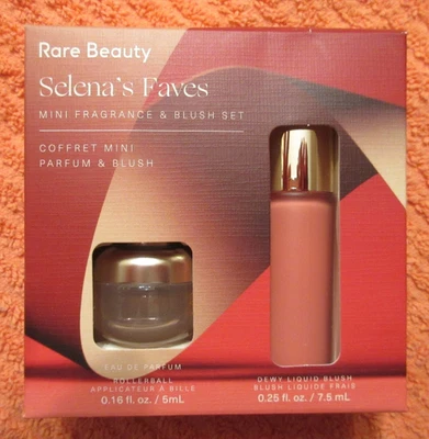 Raro Beauty Selena's Faves Mini EDP Rollerball 0.16 OZ y Tamaño Completo Rubor Feliz Foto 1 de 4