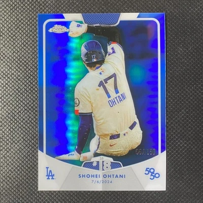 2024 Topps 50/50 #45 Shohei Ohtani Stolen Base #18 Blue Refractor 67/150 Dodgers - Image 1 of 2