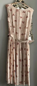 Bonito Vestido Rosa Floral Rompecabezas Con Cinturón Talla 2 - Imagen 1 de 12