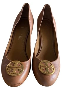 Tory Burch Chelsea Women Shoes Tan Wedge Size 9 Leather Closed Toe - Bild 1 von 18