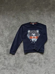 Kenzo Paris Black Tiger Embroidered Sweatshirt Size:L Luxury RARE Streetwear - Picture 1 of 7