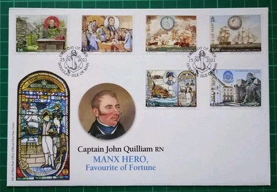 Isle of Man 2021 Captain John Quilliam RN Manx Hero FDC - Image 1 of 2