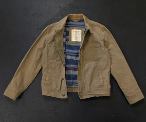 Abrigo Chaqueta Camionero American Eagle Estilo Encerado Lona Talla Pequeña Tostado - Imagen 1 de 9