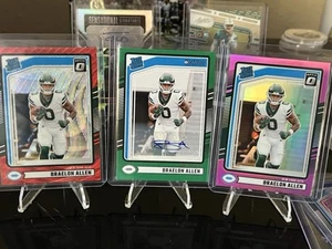 2024 Donruss Rated Rookie Braelon Allen Auto, Red Wave, and Pink Holo Optic Jets - Picture 1 of 5
