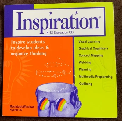 1998 INSPIRATION  K-12 Evaluation CD / HYBRID CD Macintosh/Windows New Sealed - Image 1 of 4