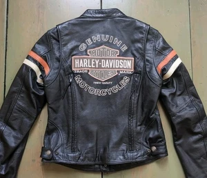 Harley Davidson Damen MISS ENTHUSIAST Leder Motorrad Reitjacke | SMALL - Bild 1 von 24